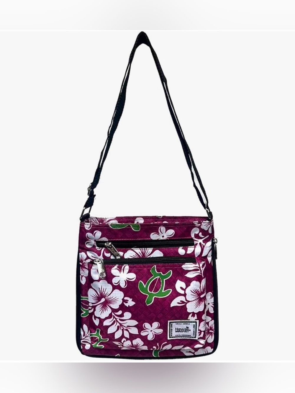Hawaiian Pattern Crossbody Bag with Adjustable Strap